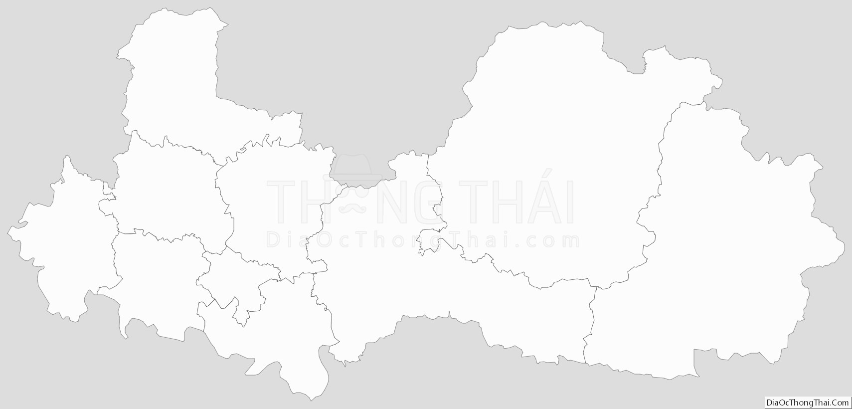 Bản đồ hành chính tỉnh Bắc Giang dạng outline