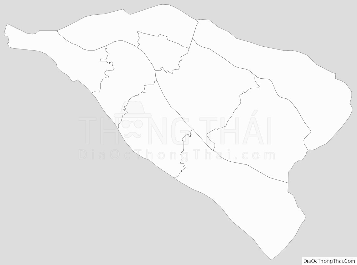 Bản đồ hành chính tỉnh Bến Tre dạng outline