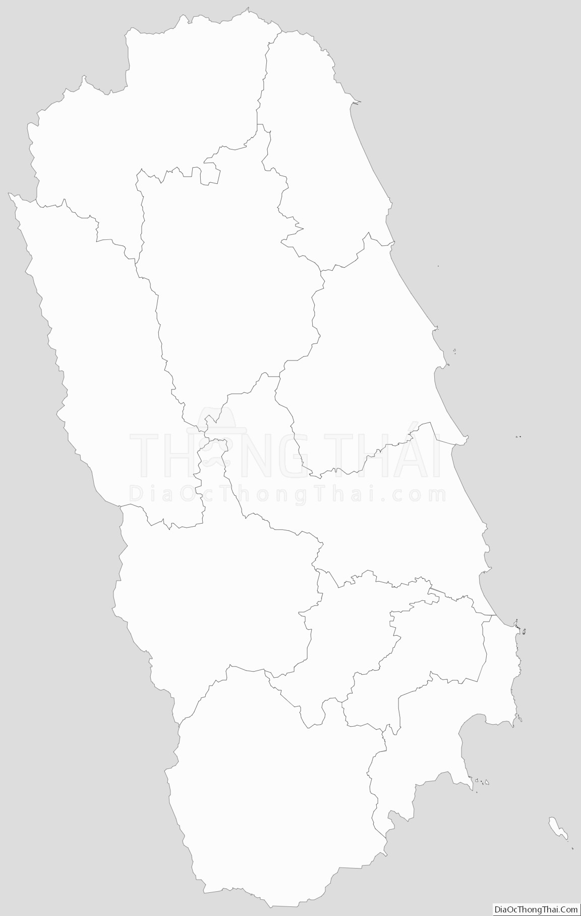 Bản đồ hành chính tỉnh Bình Định dạng outline