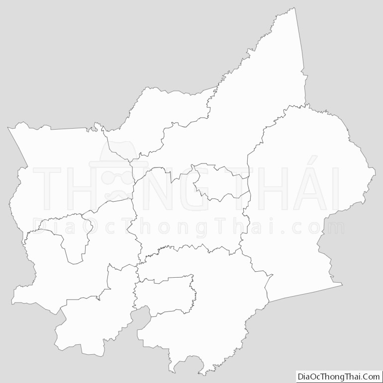Bản đồ hành chính tỉnh Bình Phước dạng outline