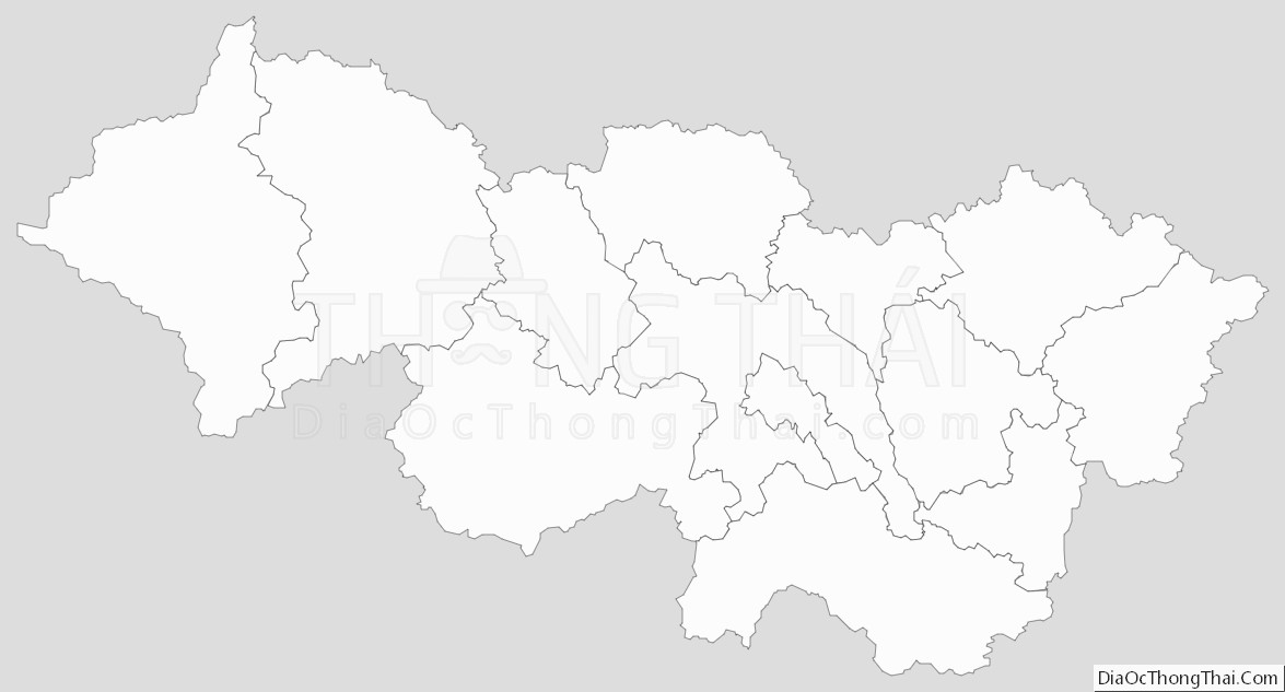 Bản đồ hành chính tỉnh Cao Bằng dạng outline