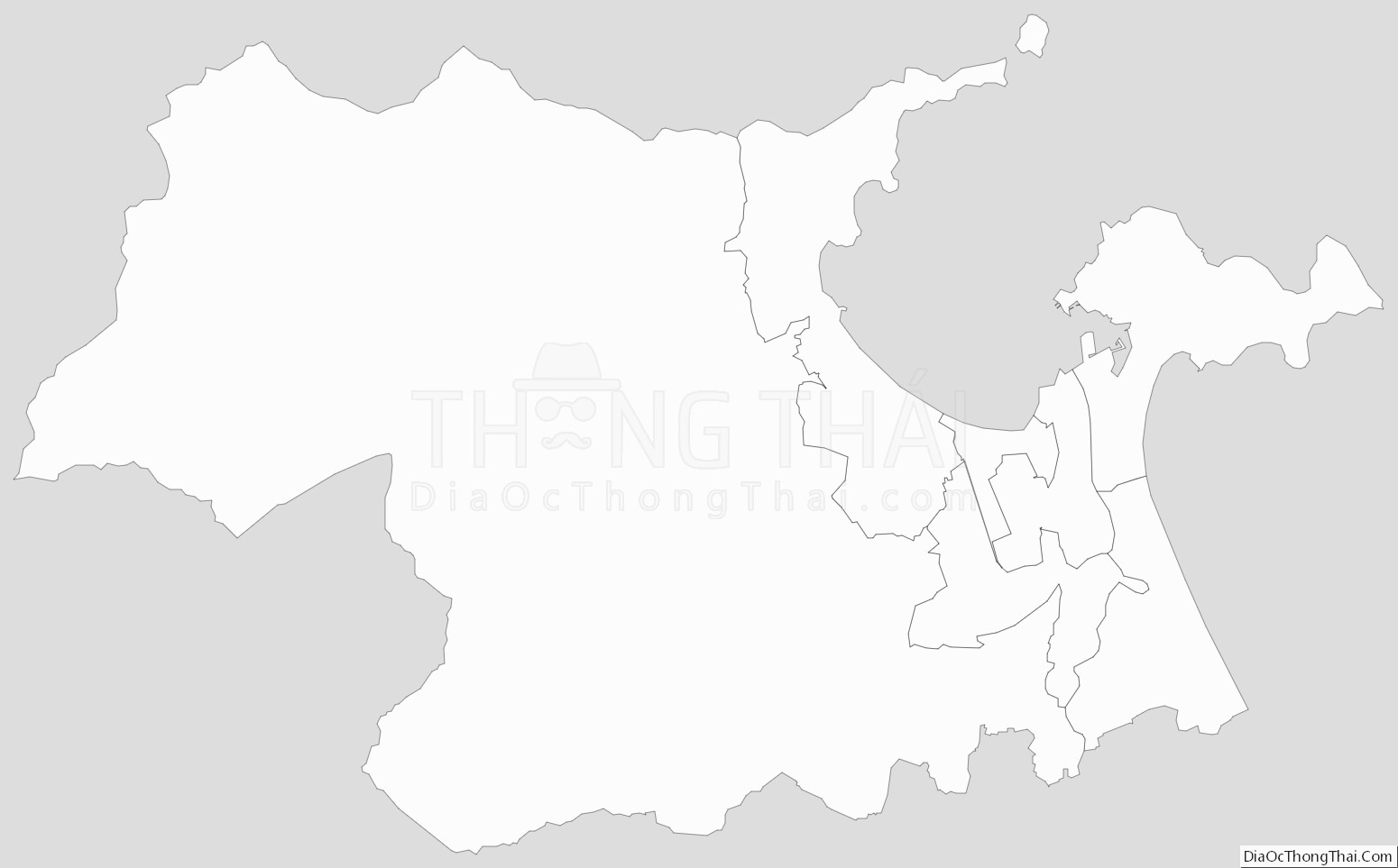 Bản đồ hành chính TP Đà Nẵng dạng outline
