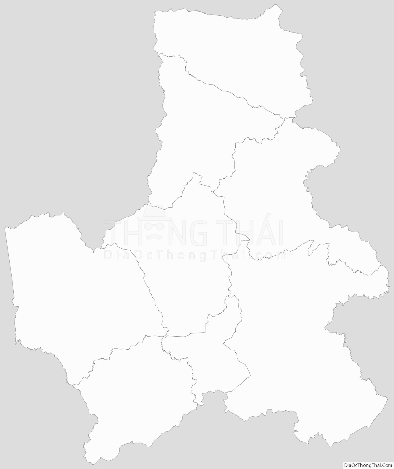 Bản đồ hành chính tỉnh Đắk Nông dạng outline