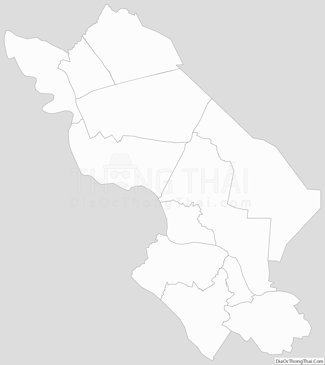 Bản đồ hành chính tỉnh Đồng Tháp dạng outline