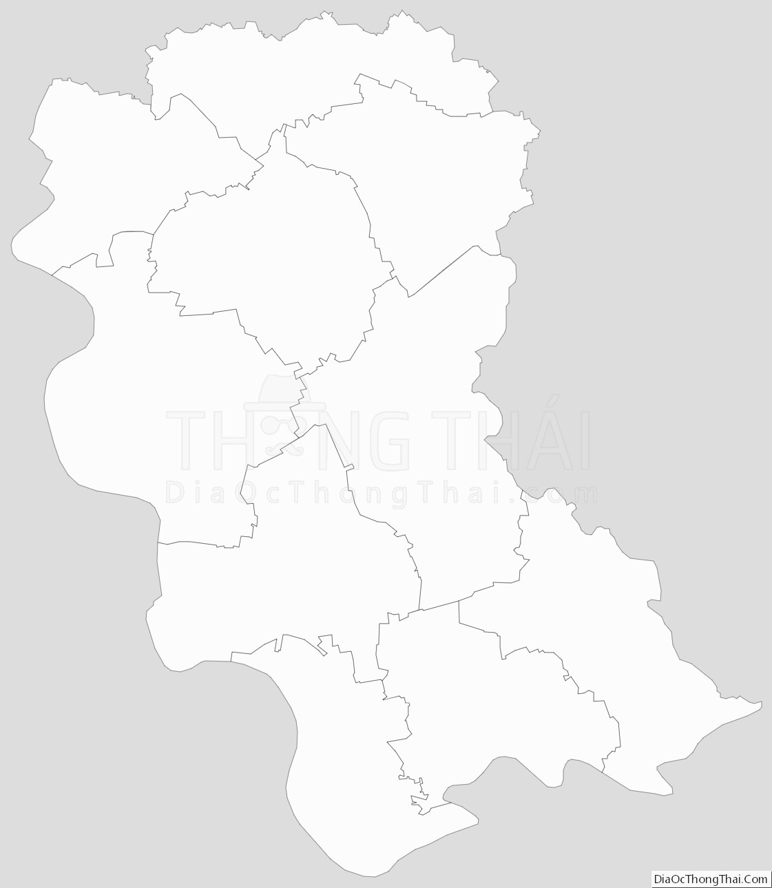 Bản đồ hành chính tỉnh Hưng Yên dạng outline