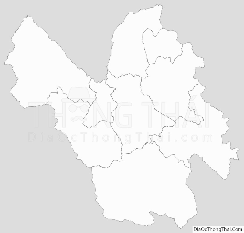 Bản đồ hành chính tỉnh Lào Cai dạng outline