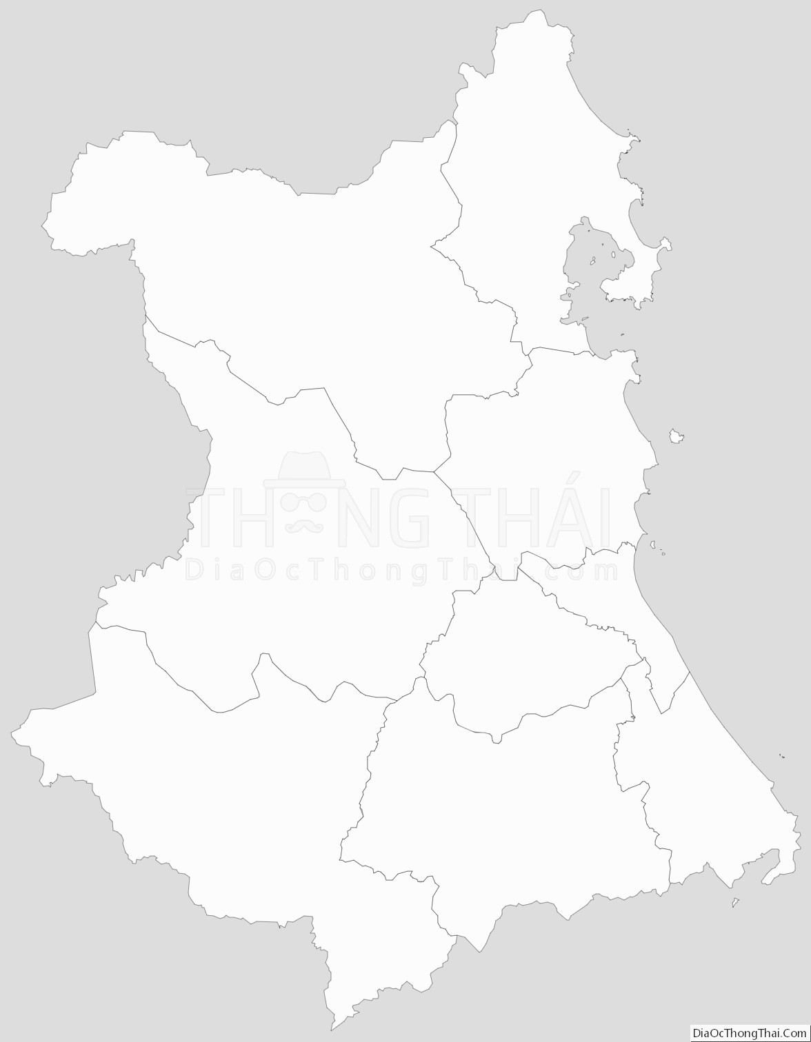 Bản đồ hành chính tỉnh Phú Yên dạng outline