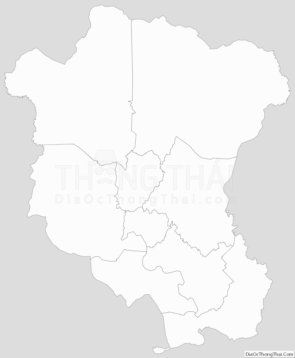 Bản đồ hành chính tỉnh tỉnh Tây Ninh dạng outline