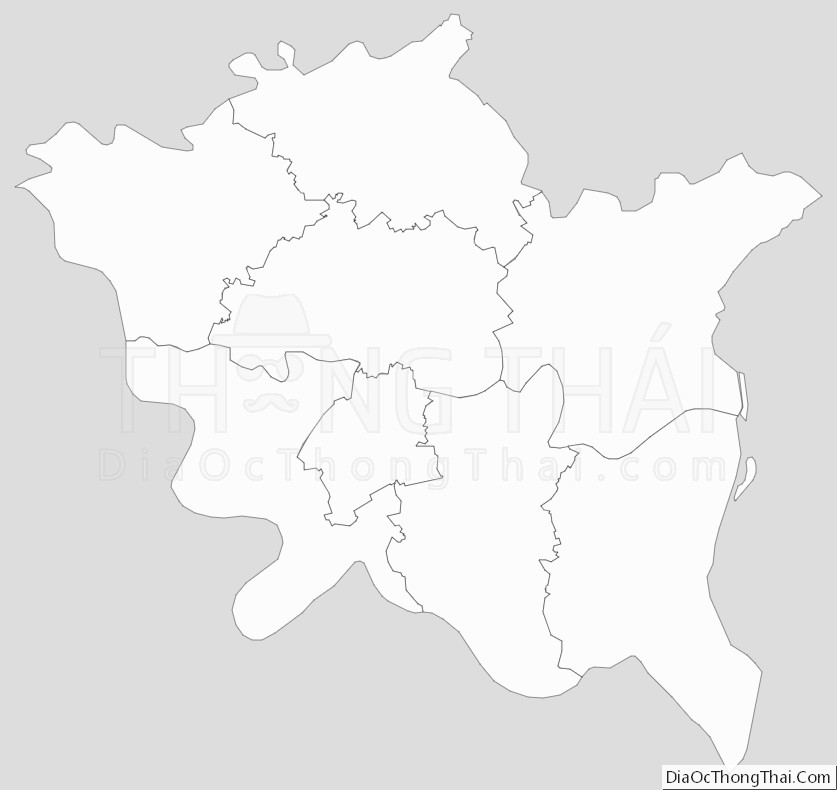 Bản đồ hành chính tỉnh Thái Bình dạng outline