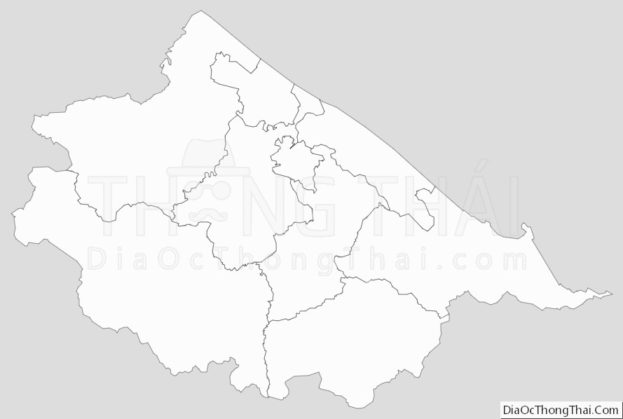 Bản đồ hành chính tỉnh Thừa Thiên - Huế dạng outline