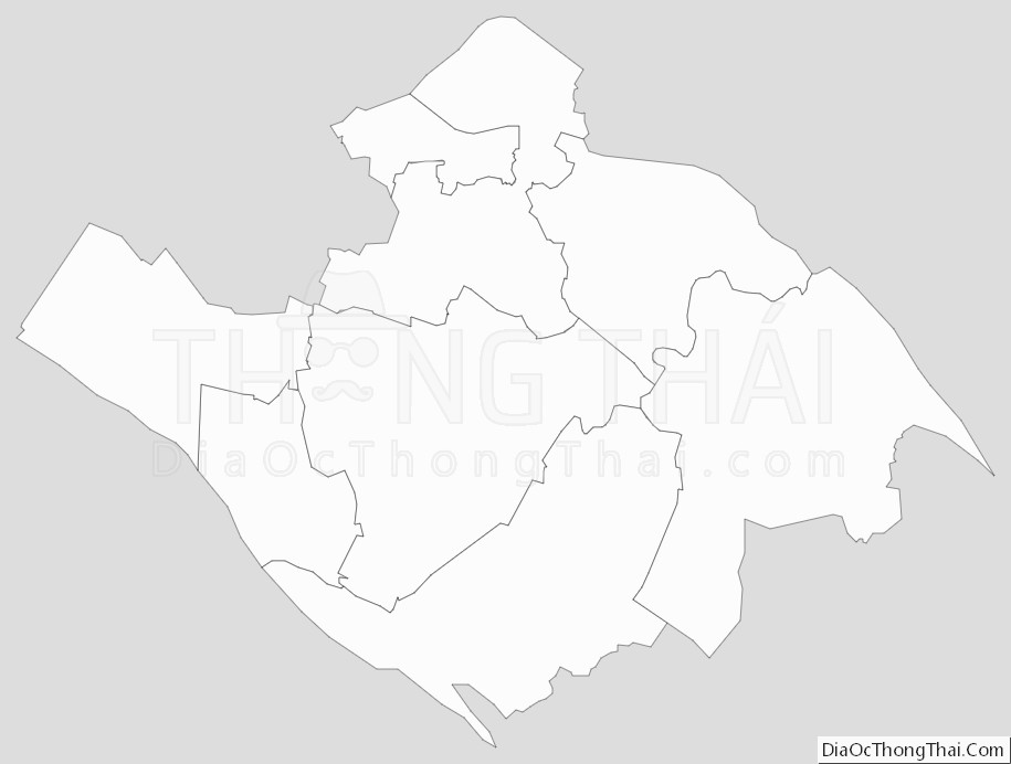 Bản đồ hành chính tỉnh Vĩnh Long dạng outline