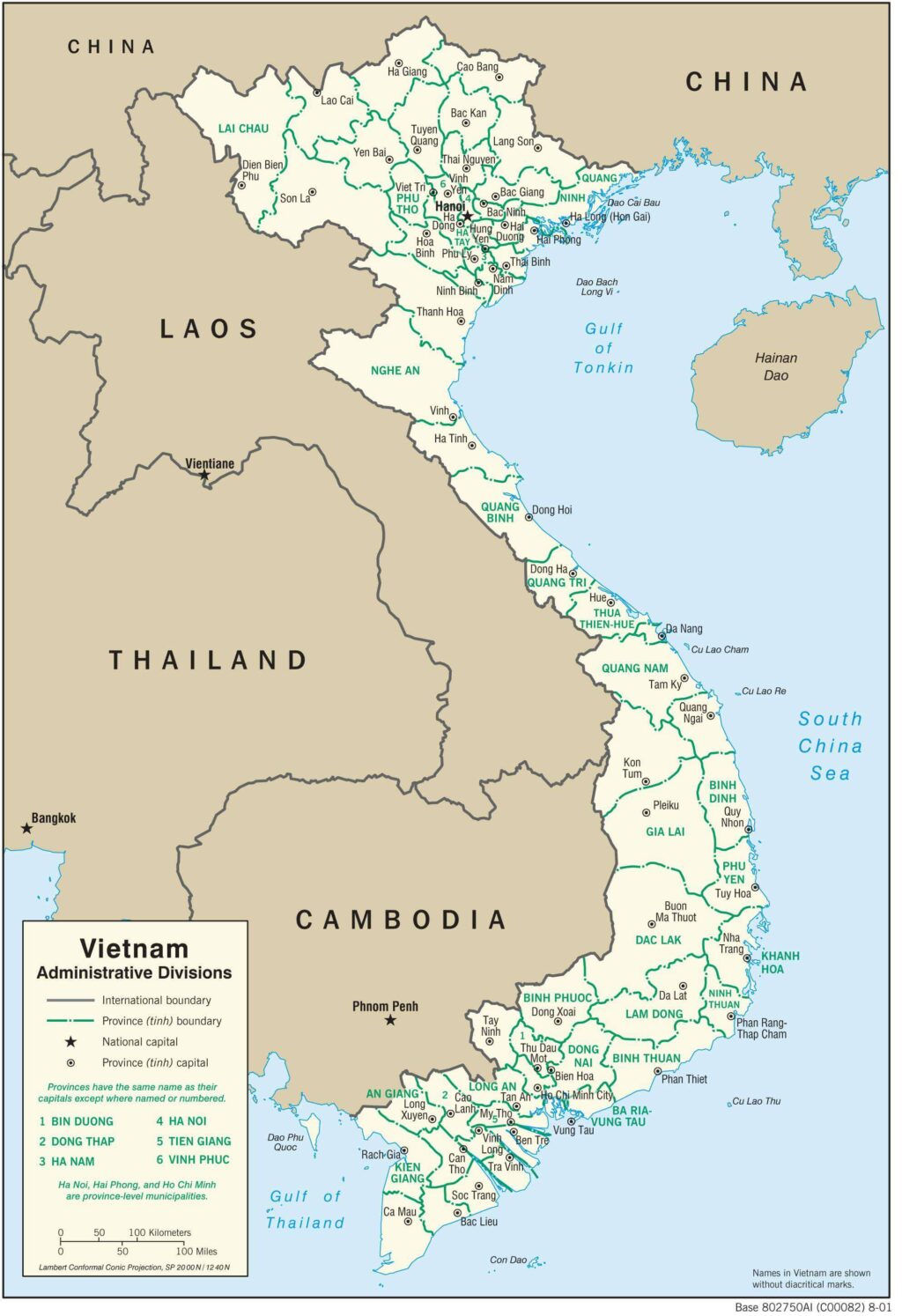 Vietnam administrative map.