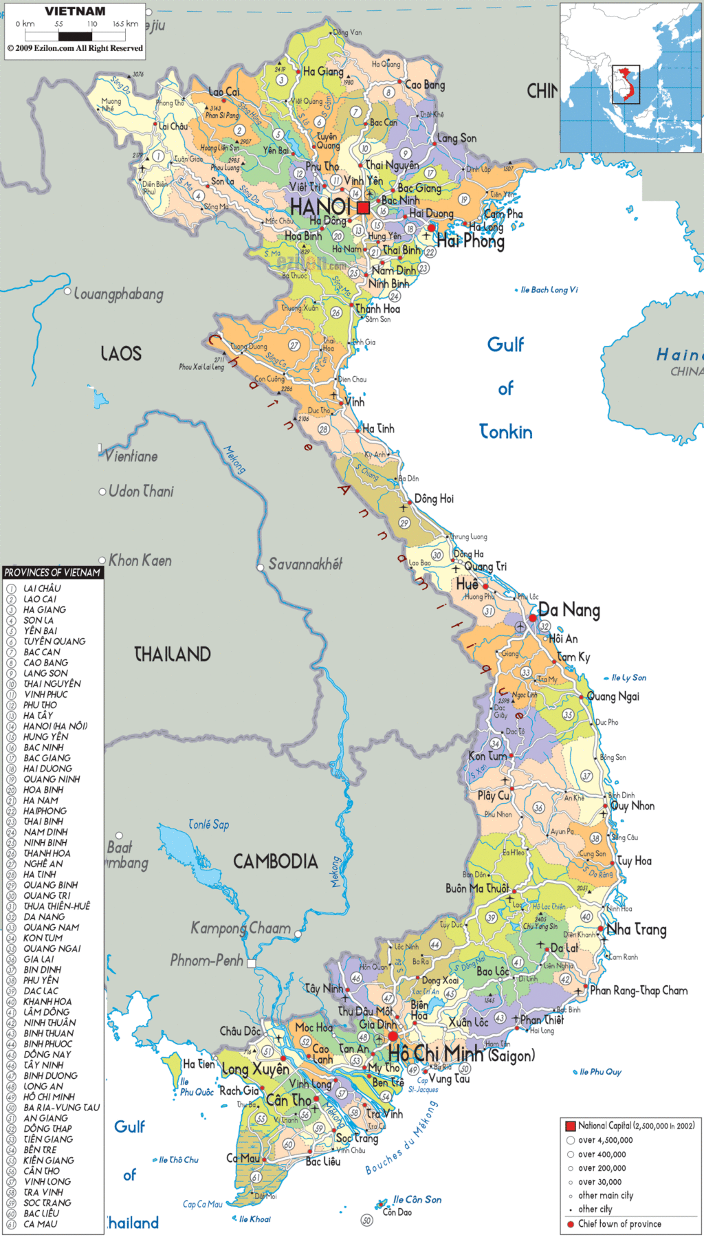Vietnam political map.