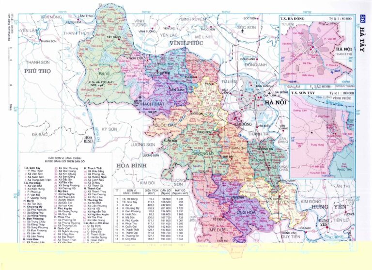 bản đồ tỉnh Hà Tây