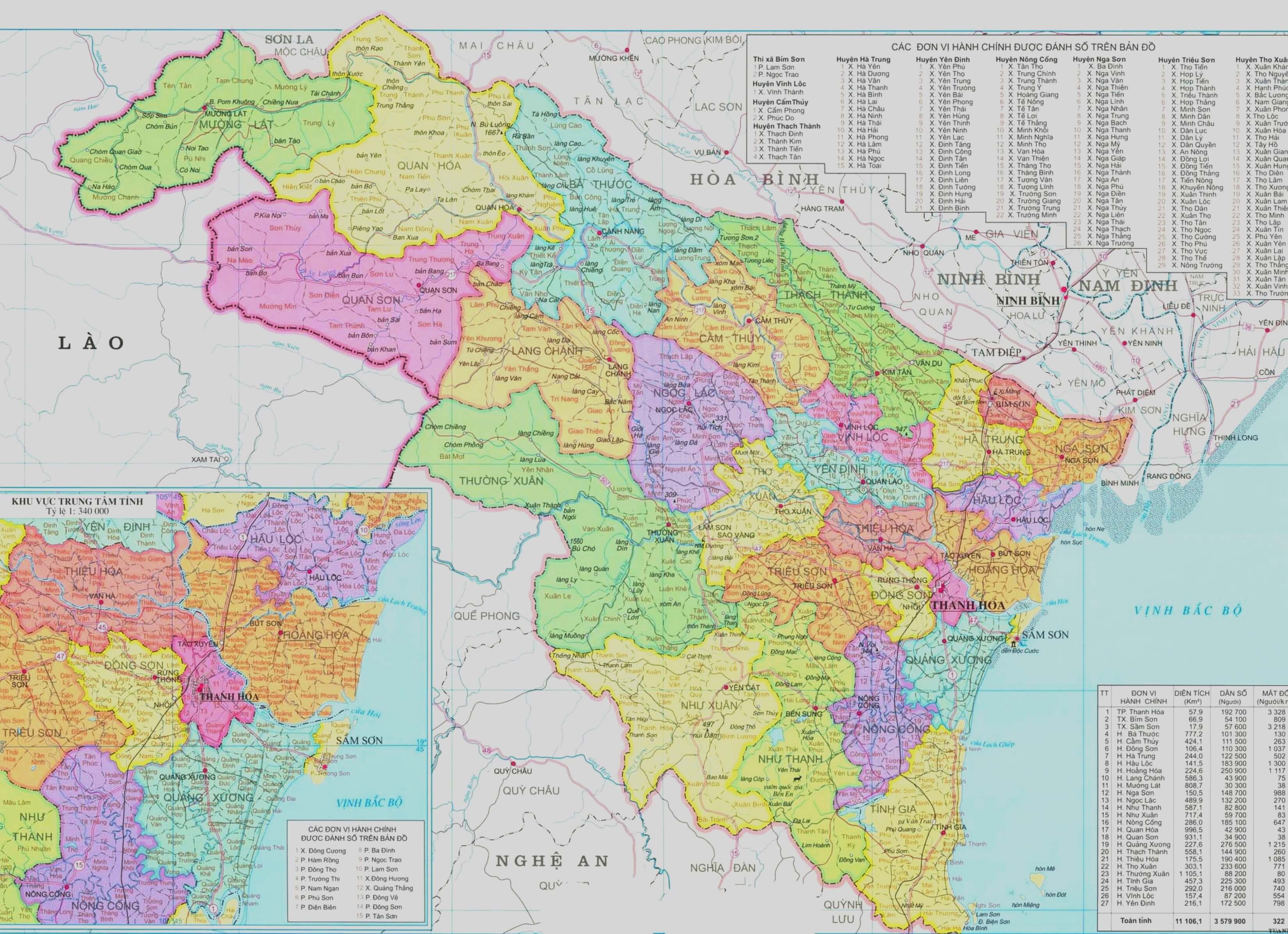 Danh sách bản đồ tỉnh thanh hóa google map mới nhất