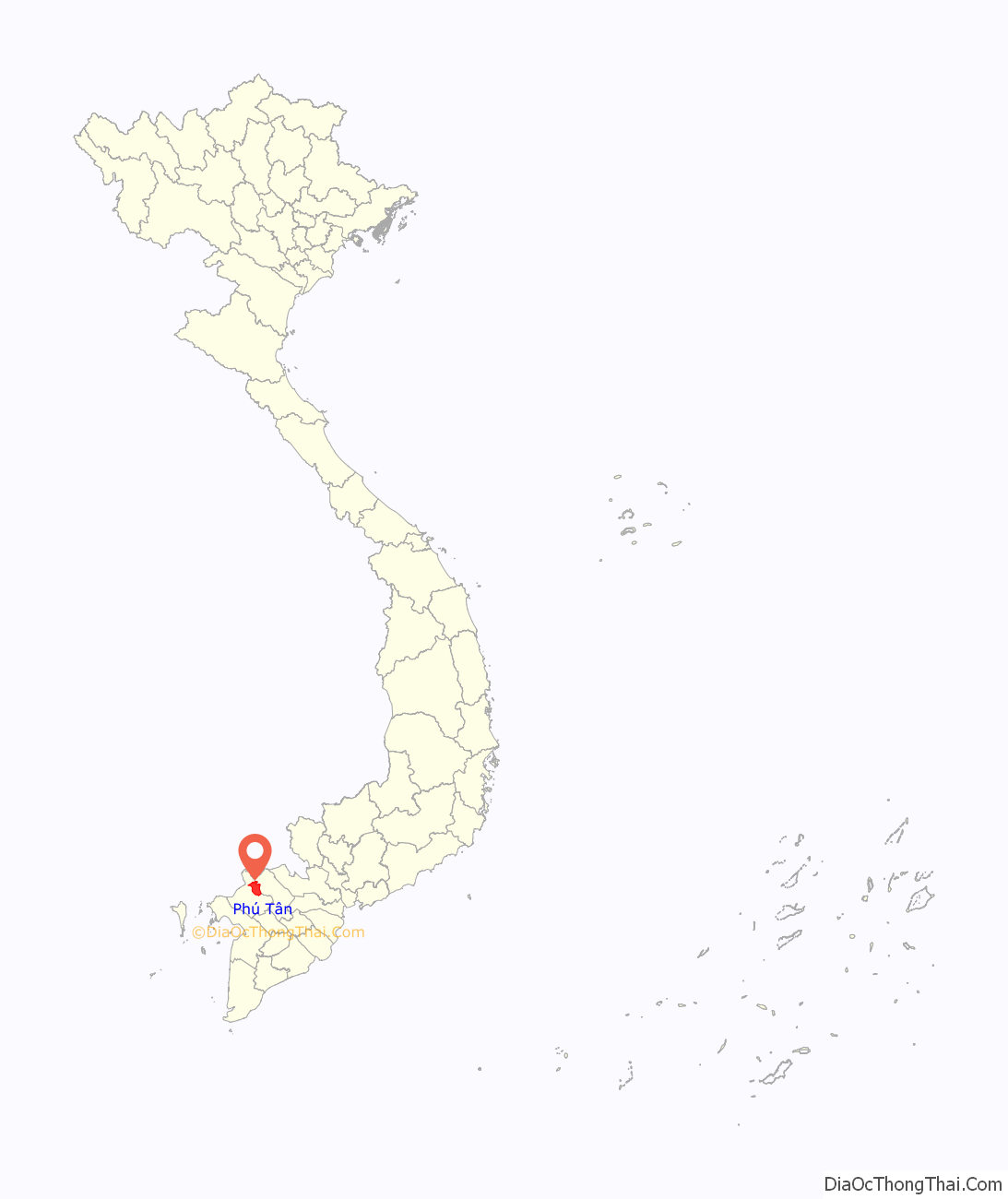 Huyện Phú Tân ở đâu? Vị trí của huyện Phú Tân