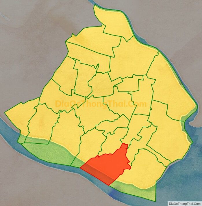 Bản đồ vị trí và địa giới hành chính Xã An Hòa Tây, huyện Ba Tri