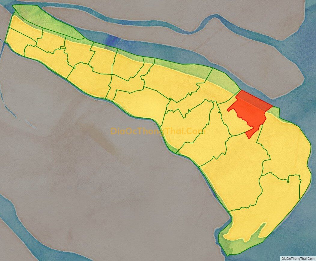 Bản đồ vị trí và địa giới hành chính Xã Bình Thắng, huyện Bình Đại