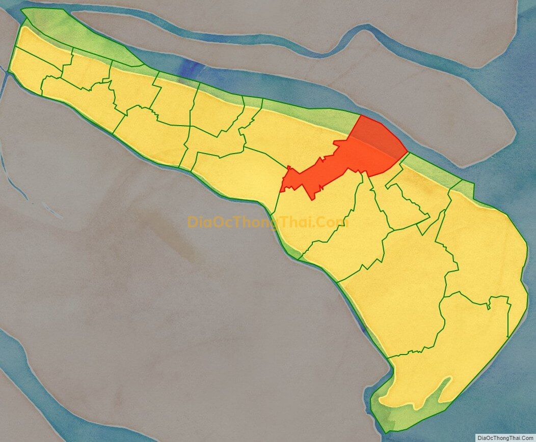 Bản đồ vị trí và địa giới hành chính Xã Bình Thới, huyện Bình Đại