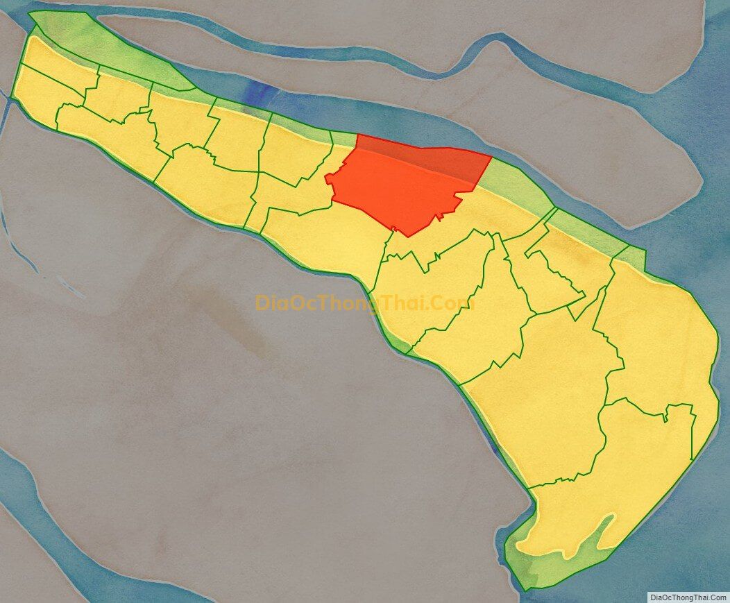 Bản đồ vị trí và địa giới hành chính Xã Định Trung, huyện Bình Đại