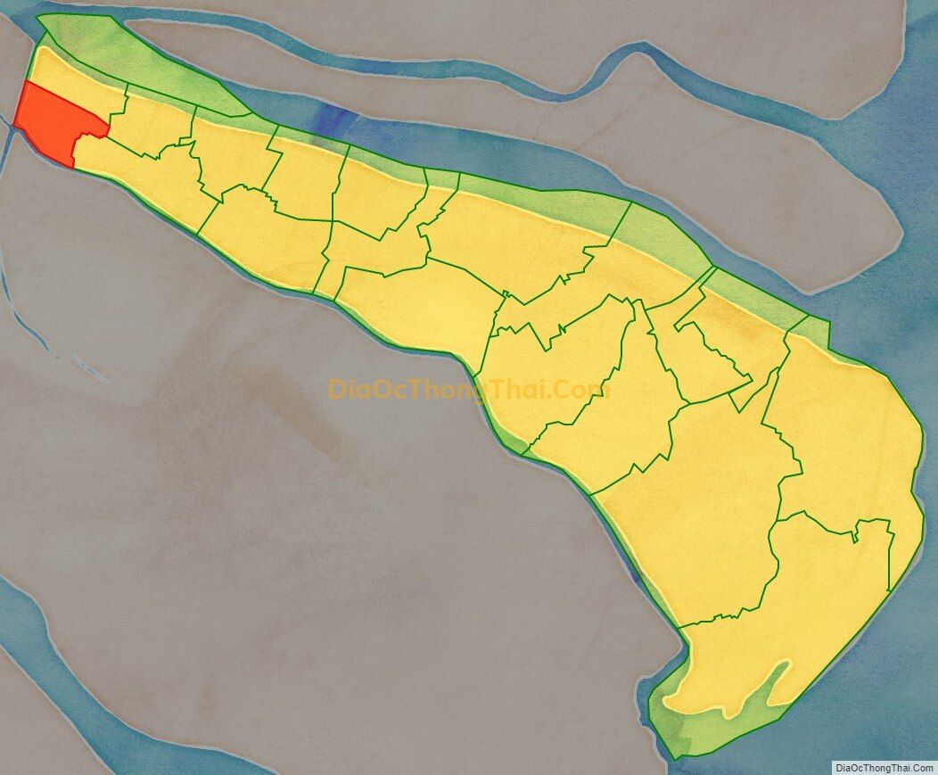 Bản đồ vị trí và địa giới hành chính Xã Long Hòa, huyện Bình Đại