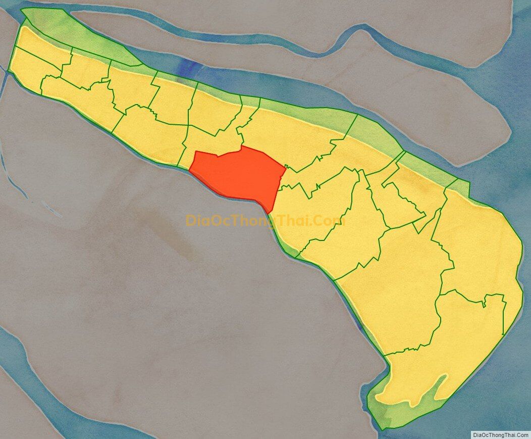 Bản đồ vị trí và địa giới hành chính Xã Phú Long, huyện Bình Đại