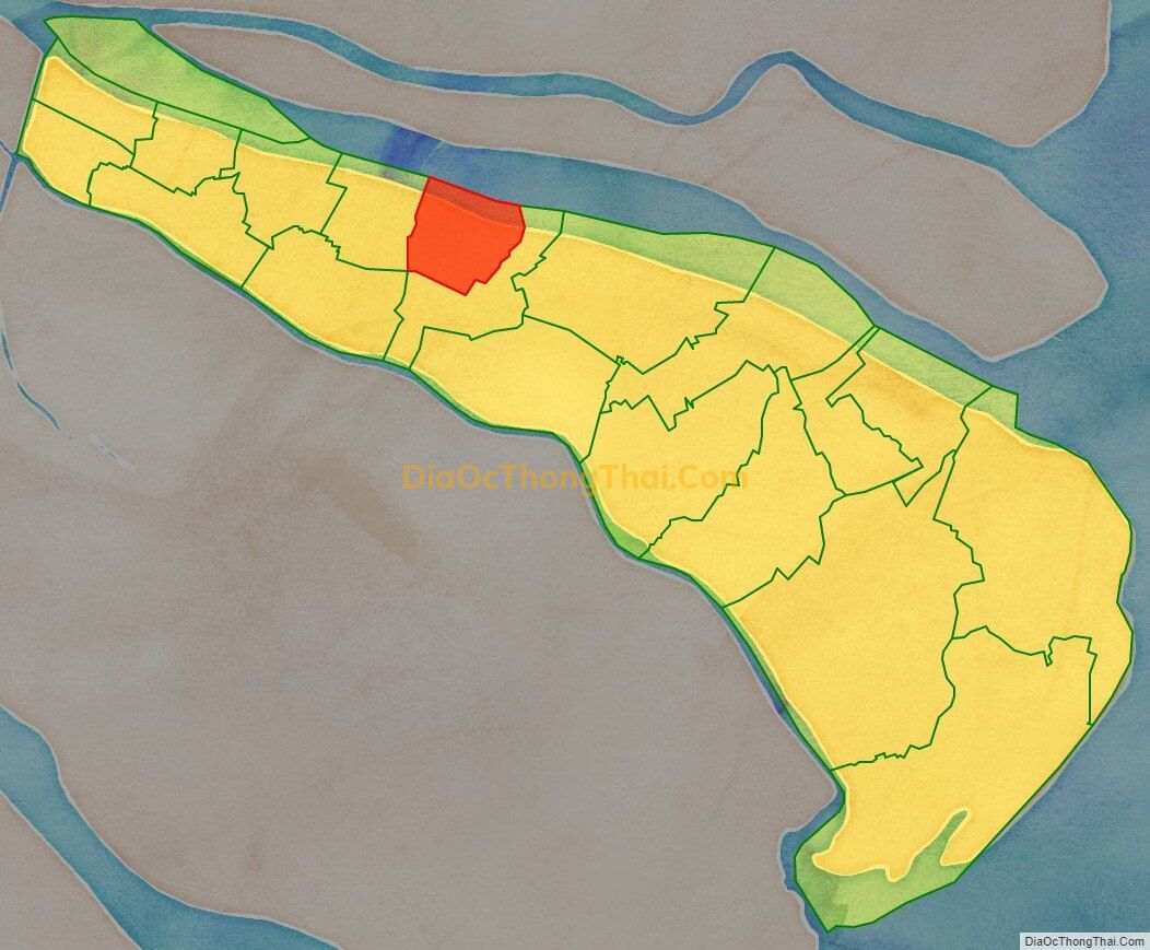 Bản đồ vị trí và địa giới hành chính Xã Phú Vang, huyện Bình Đại