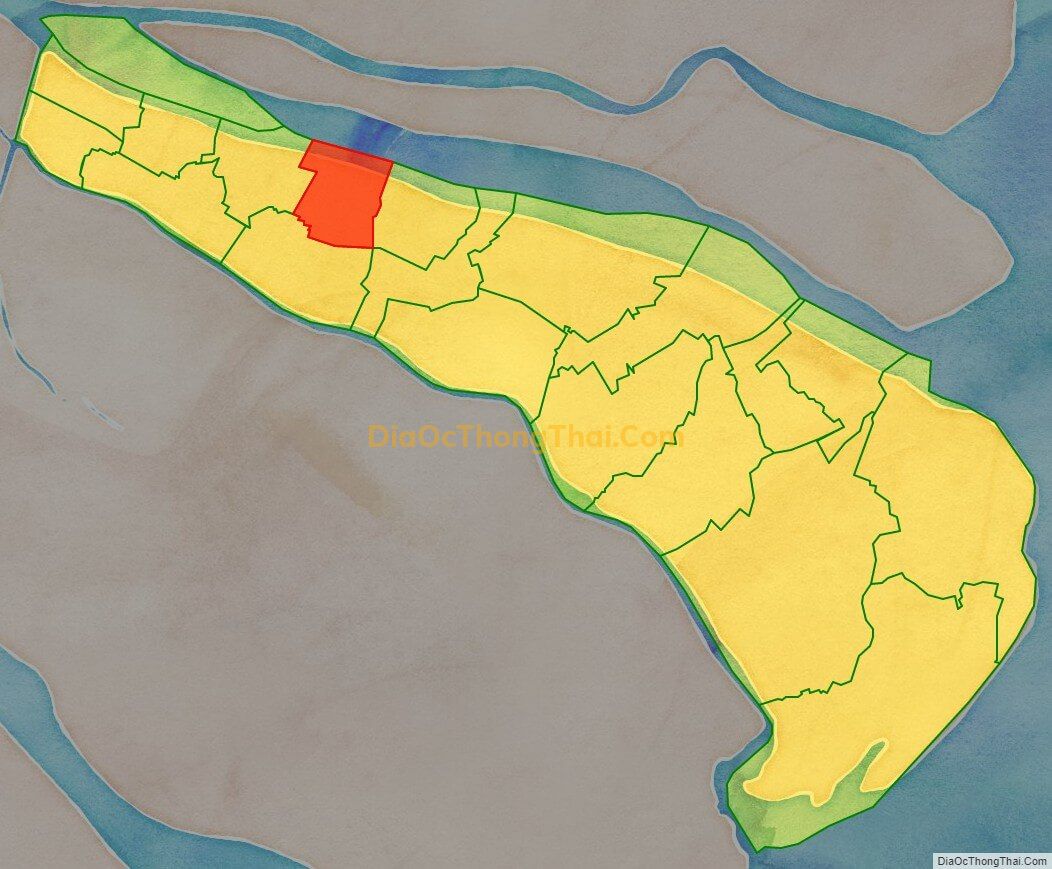 Bản đồ vị trí và địa giới hành chính Xã Vang Quới Đông, huyện Bình Đại