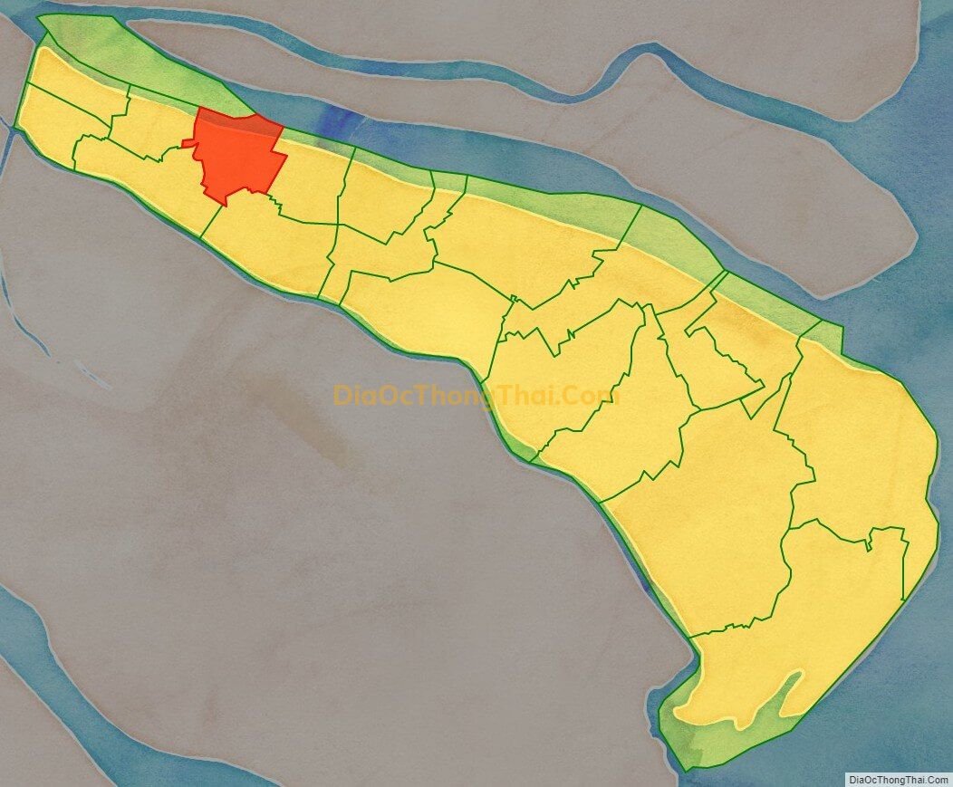 Bản đồ vị trí và địa giới hành chính Xã Vang Quới Tây, huyện Bình Đại