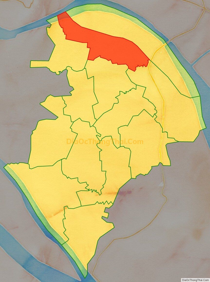 Bản đồ vị trí và địa giới hành chính Xã Thạnh Ngãi, huyện Mỏ Cày Bắc