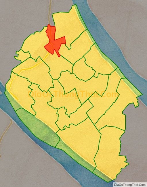 Bản đồ vị trí và địa giới hành chính Thị trấn Mỏ Cày, huyện Mỏ Cày Nam