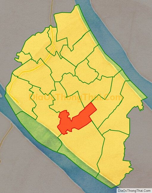 Bản đồ vị trí và địa giới hành chính Xã Ngãi Đăng, huyện Mỏ Cày Nam