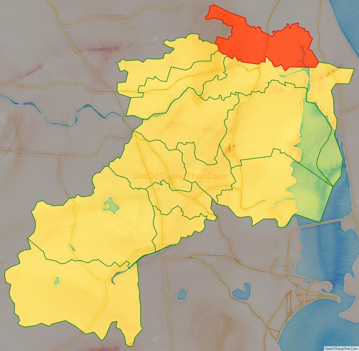 Bản đồ vị trí và địa giới hành chính Xã Phước Thắng, huyện Tuy Phước