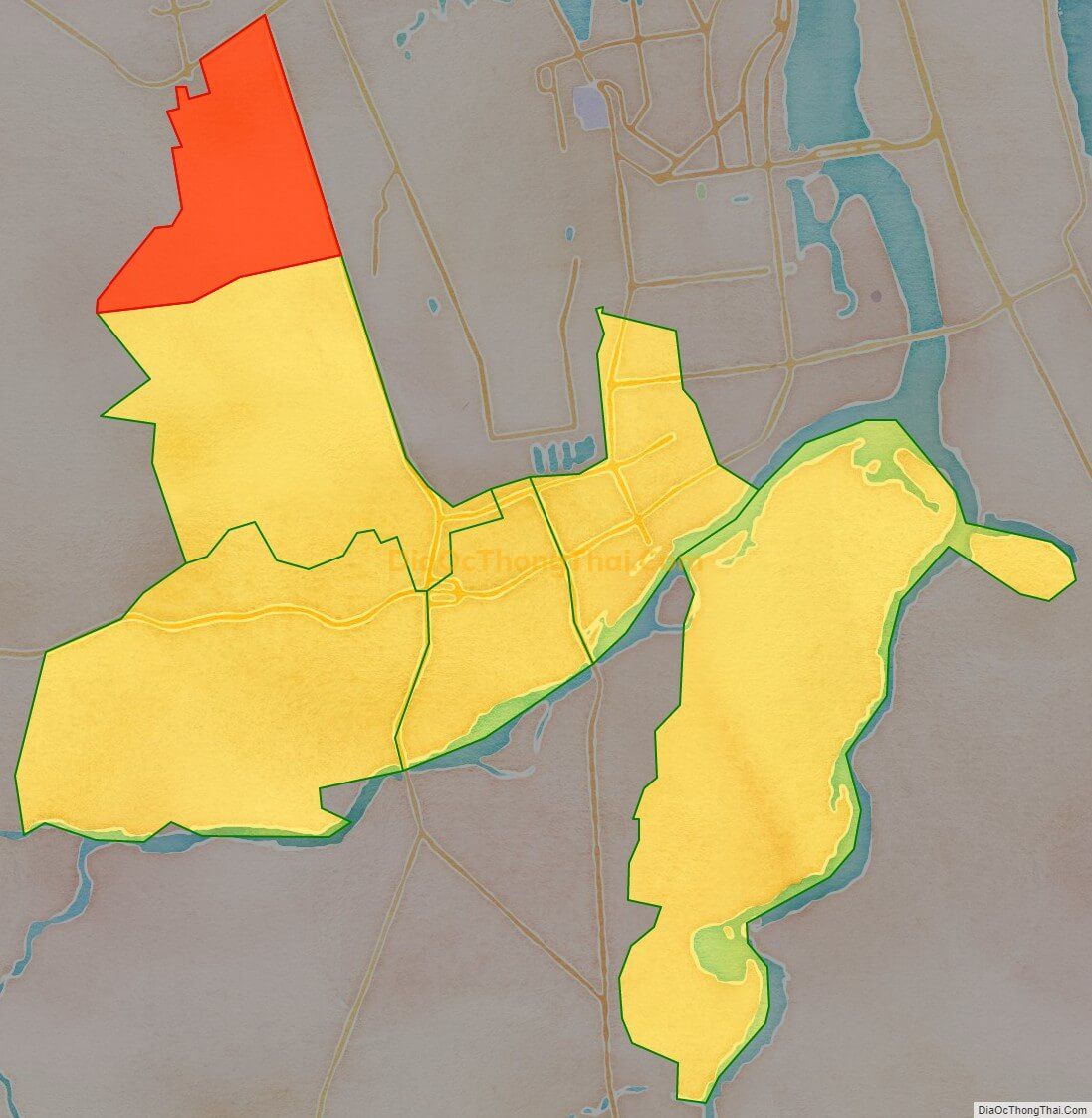Bản đồ vị trí và địa giới hành chính Phường Hòa An, quận Cẩm Lệ