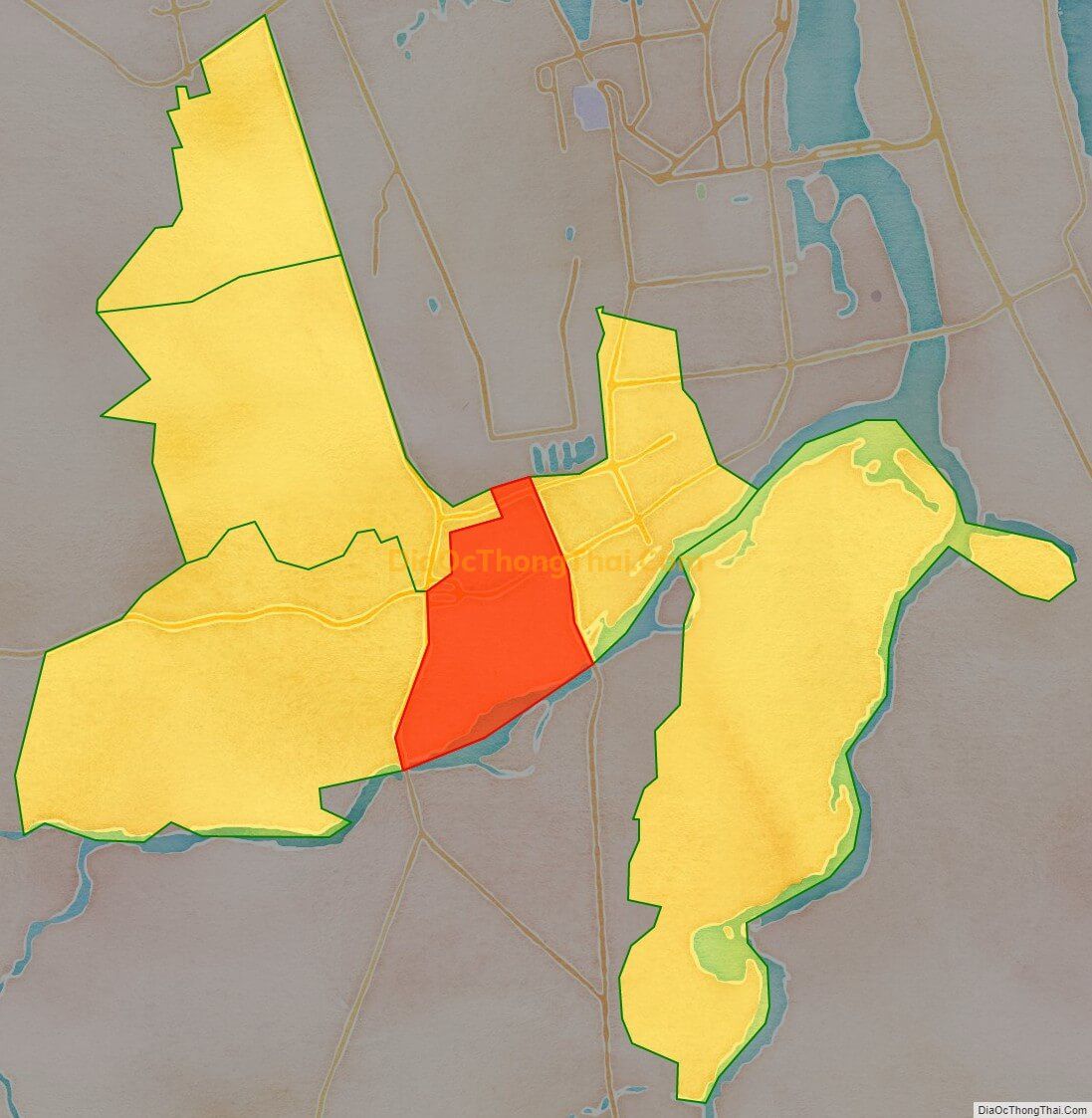 Bản đồ vị trí và địa giới hành chính Phường Hòa Thọ Đông, quận Cẩm Lệ