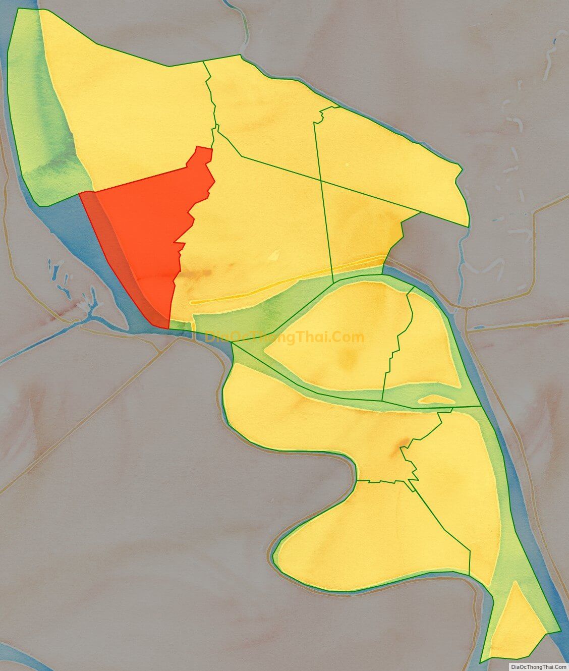 Bản đồ vị trí và địa giới hành chính Xã Thường Phước 2, huyện Hồng Ngự