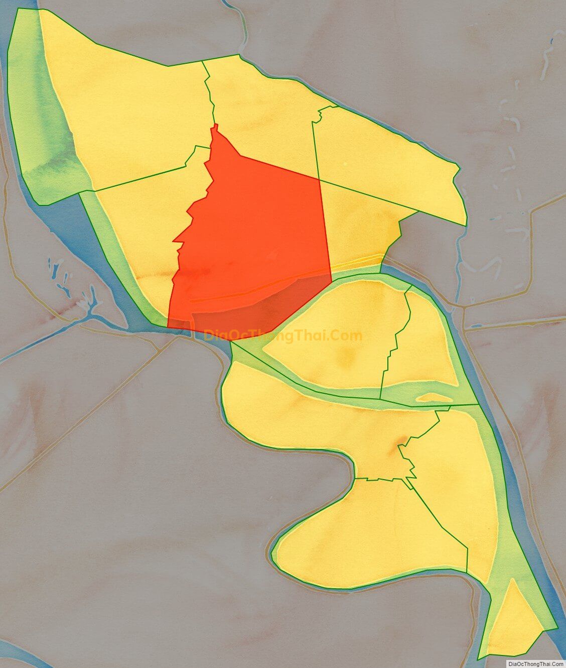 Bản đồ vị trí và địa giới hành chính Thị trấn Thường Thới Tiền, huyện Hồng Ngự