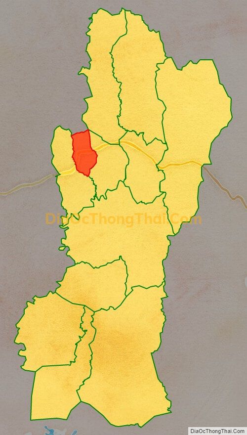 Bản đồ vị trí và địa giới hành chính Thị trấn Kon Dơng, huyện Mang Yang