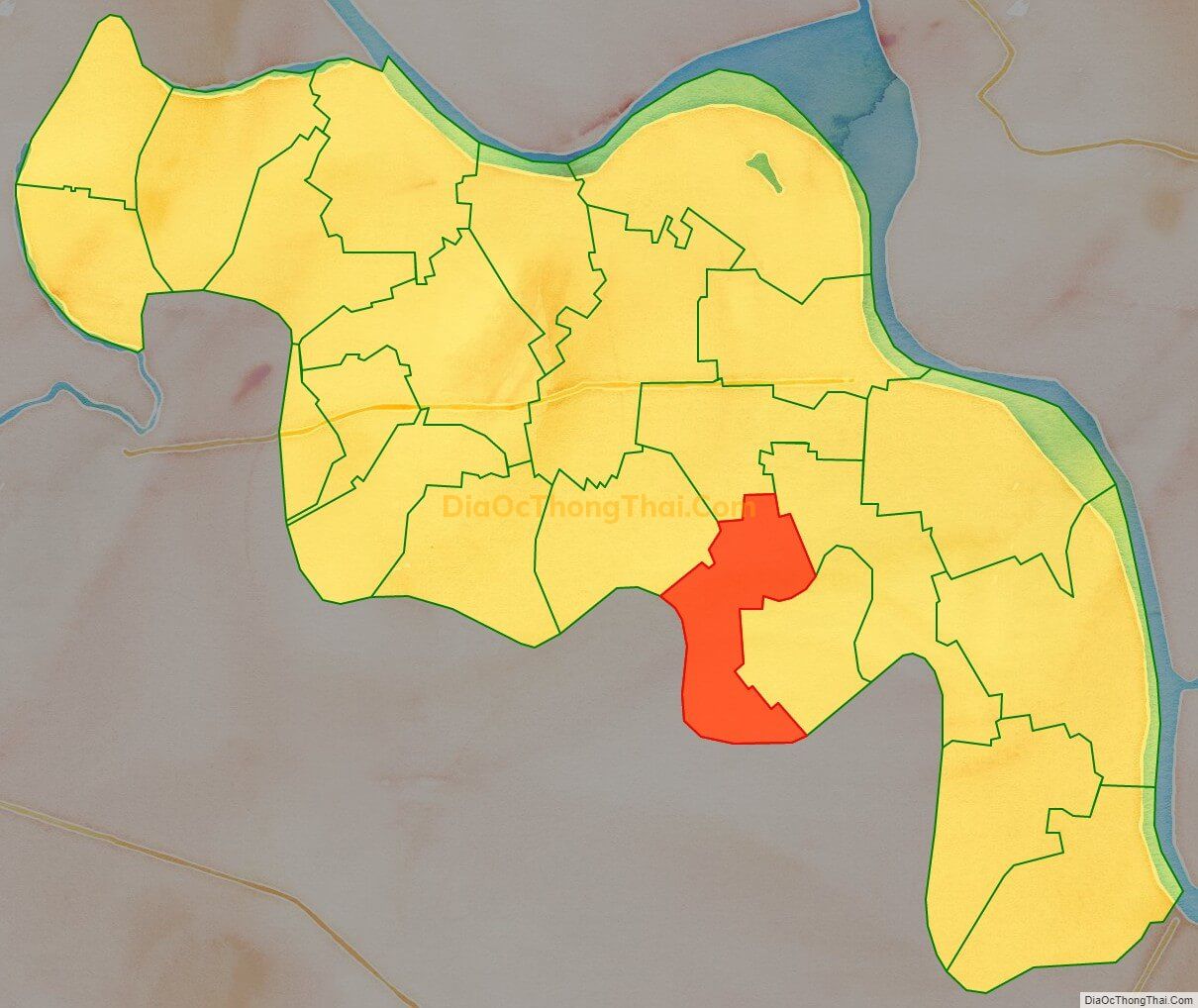 Bản đồ vị trí và địa giới hành chính Xã Nhân Bình, huyện Lý Nhân