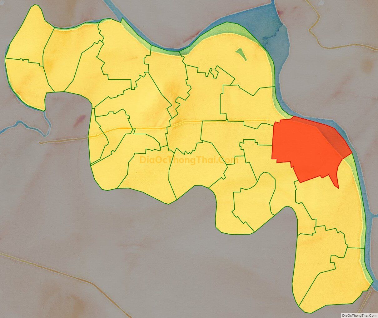 Bản đồ vị trí và địa giới hành chính Xã Nhân Thịnh, huyện Lý Nhân