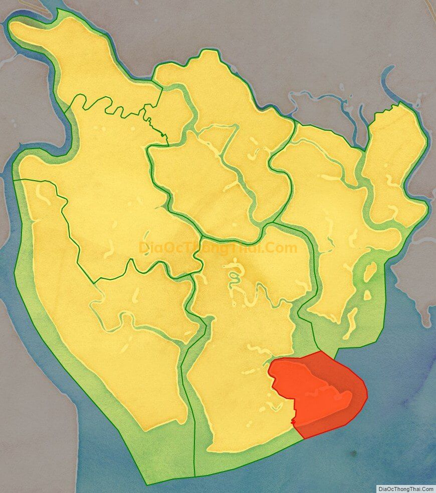 Bản đồ vị trí và địa giới hành chính Thị trấn Cần Thạnh, huyện Cần Giờ