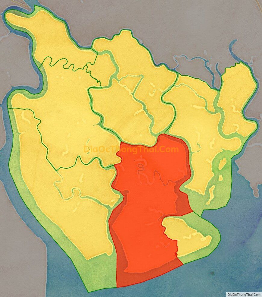 Bản đồ vị trí và địa giới hành chính Xã Long Hòa, huyện Cần Giờ