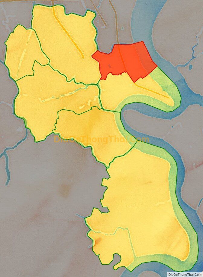Bản đồ vị trí và địa giới hành chính Thị trấn Nhà Bè, huyện Nhà Bè