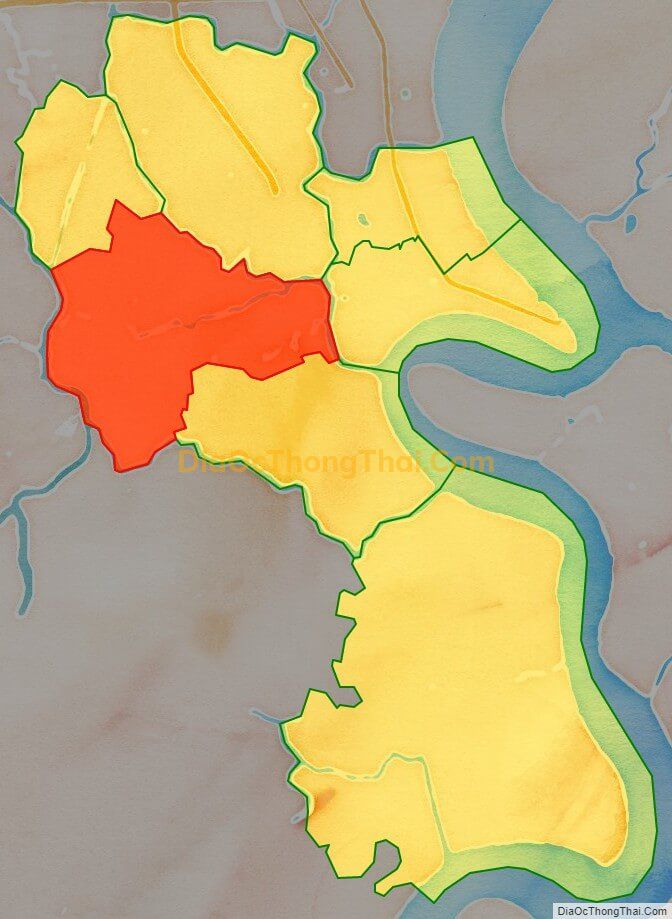 Bản đồ vị trí và địa giới hành chính Xã Nhơn Đức, huyện Nhà Bè