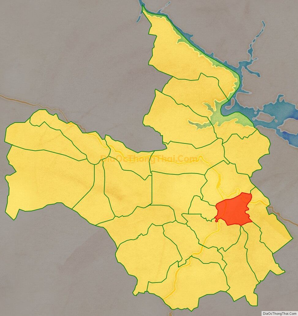 Bản đồ vị trí và địa giới hành chính Thị trấn Mai Châu, huyện Mai Châu