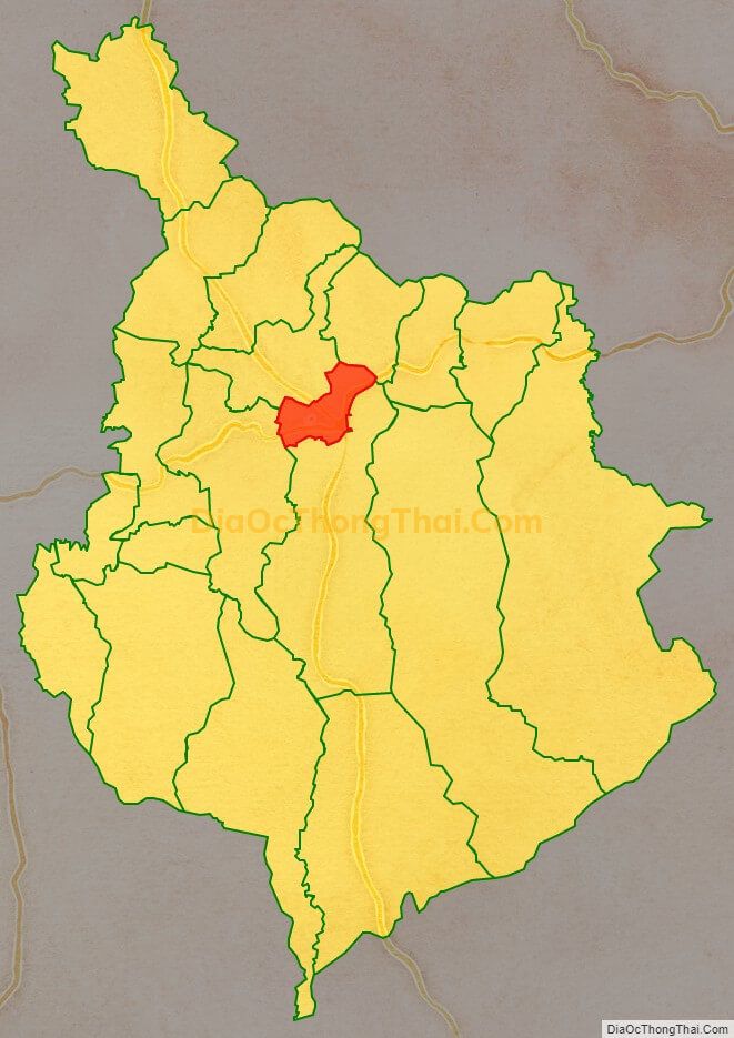 Bản đồ vị trí và địa giới hành chính Thị trấn Di Linh, huyện Di Linh