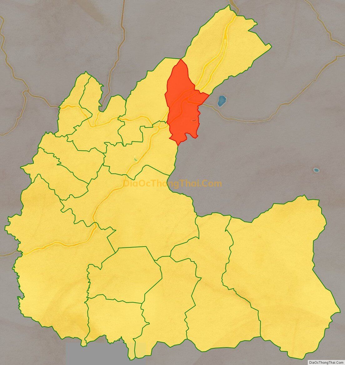 Bản đồ vị trí và địa giới hành chính Xã Hiệp Thạnh, huyện Đức Trọng