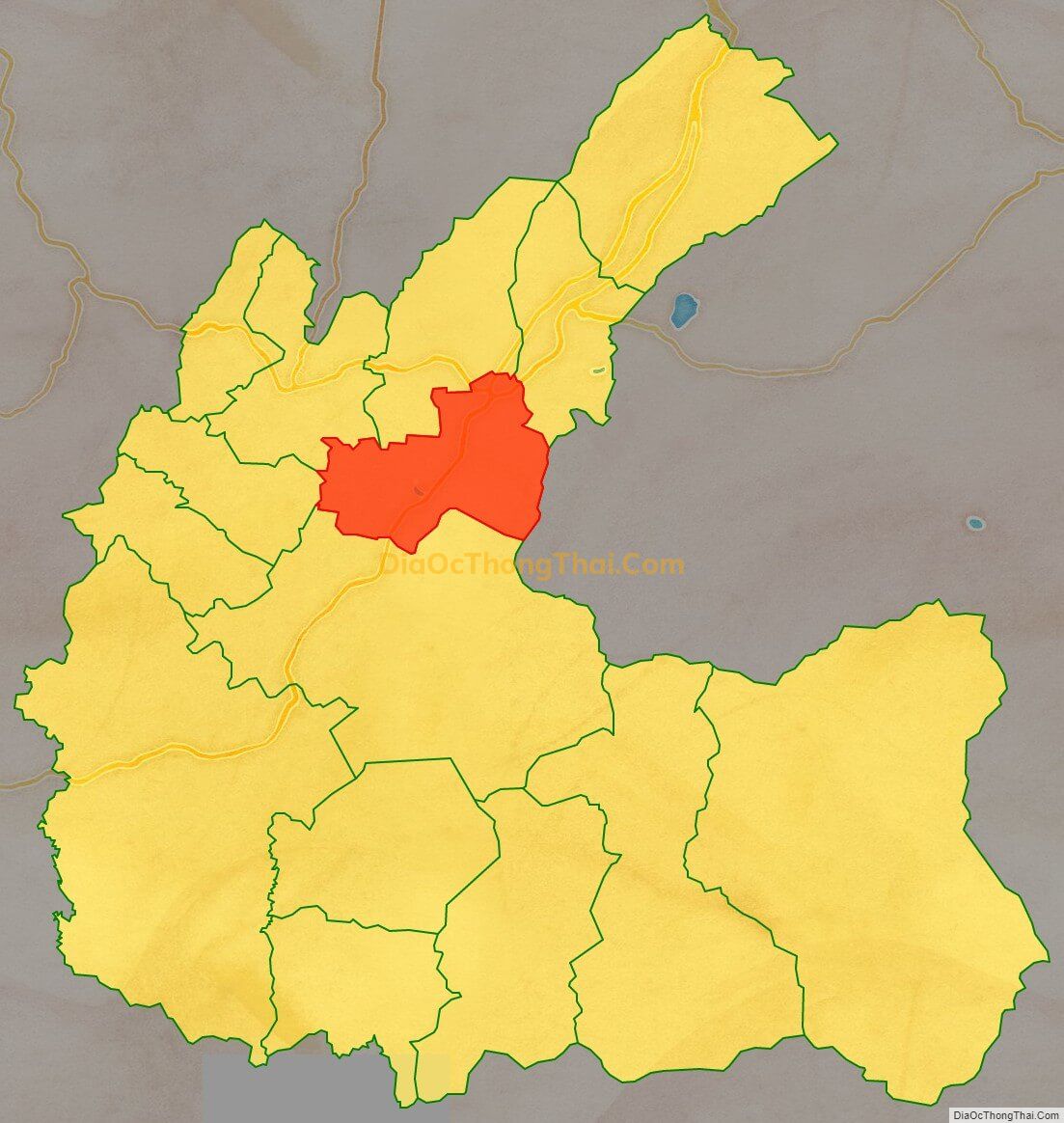 Bản đồ vị trí và địa giới hành chính Thị trấn Liên Nghĩa, huyện Đức Trọng