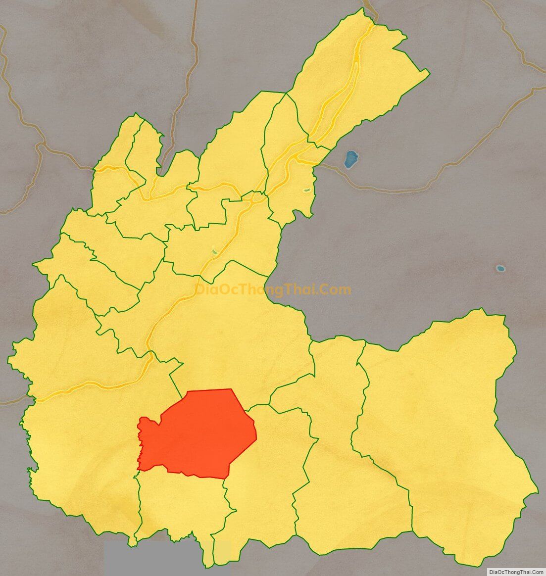 Bản đồ vị trí và địa giới hành chính Xã Tà Hine, huyện Đức Trọng