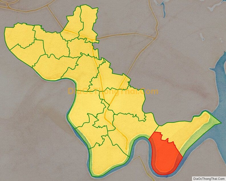 Bản đồ vị trí và địa giới hành chính Xã Long Hựu Tây, huyện Cần Đước